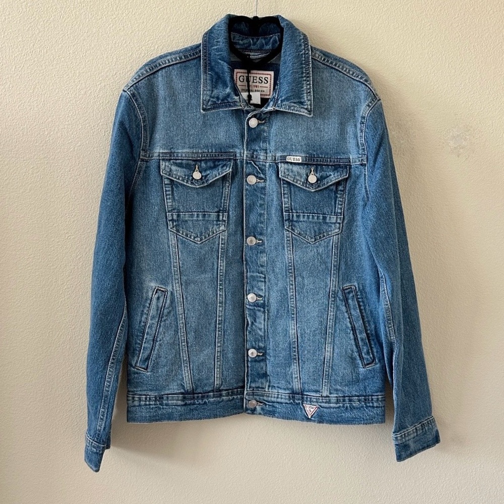 GUESS Men's Blue Denim Jean Jacket NWT Size M